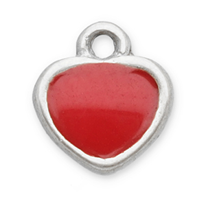 Stainless Steel - Rostfrei Stahl Anh&auml;nger Herz Silver-red