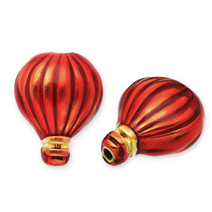 Stainless Steel - Rostfrei Stahl Perlen Hei&szlig;luftballon Gold-red