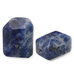 Naturstein Perlen Sodalith und Mikrokline Blue-white