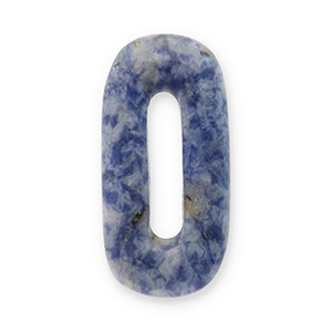 Naturstein Anh&auml;nger Sodalith und Mikrokline Oval Blue-white