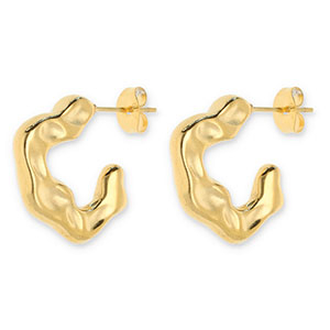 Ohrringe aus Stainless Steel - Rostfreiem Stahl Ohrstecker Irregular Gold