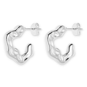 Ohrringe aus Stainless Steel - Rostfreiem Stahl Ohrstecker Irregular Silver