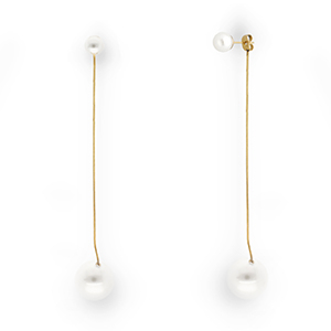 Ohrringe aus Stainless Steel - Rostfreiem Stahl Ohrstecker mit Imitation perlen Gold