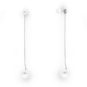 Ohrringe aus Stainless Steel - Rostfreiem Stahl Ohrstecker mit Imitation perlen Silver
