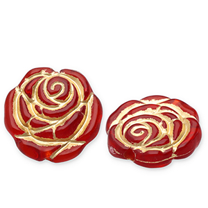 Acrylperlen Rose Red-gold