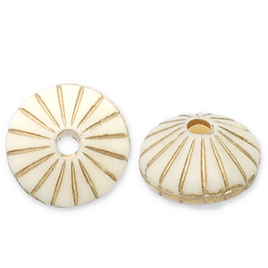 Acrylperlen Spacer Off white-gold