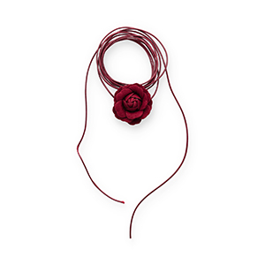 Blumen Halskette Bordeaux