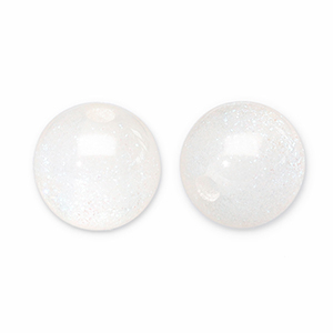 12 mm Acrylperlen mit Glitzer White-turquoise