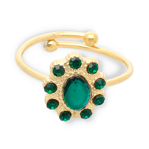 Ringe aus Stainless Steel - Rostfreiem Stahl Gold-dark green