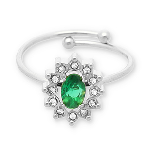 Ringe aus Stainless Steel - Rostfreiem Stahl Silver-green