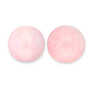8 mm Acrylperlen mit Glitzer Light pink-turquoise