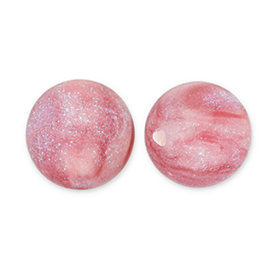 8 mm Acrylperlen mit Glitzer Pink-turquoise