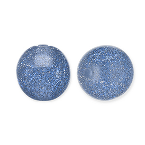 8 mm Acrylperlen mit Glitzer Montana blue-silver