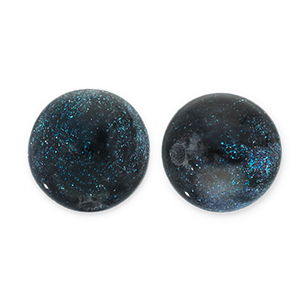 8 mm Acrylperlen mit Glitzer Black-turquoise