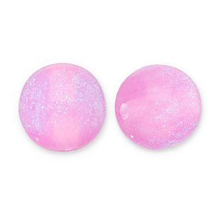12 mm Acrylperlen mit Glitzer Lilac pink-turquoise
