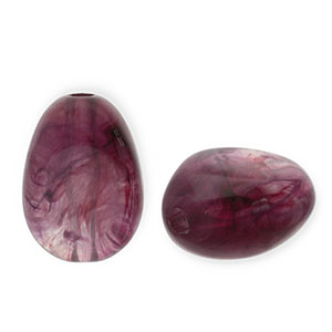 Acrylperlen Eierf&ouml;rmig Aubergine 