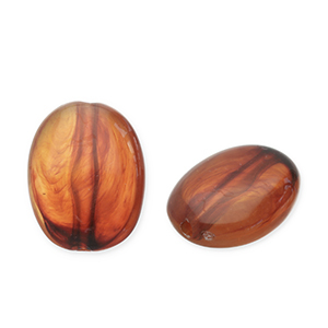Acrylperlen Oval Orange brown