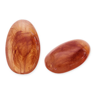 Acrylperlen Lang Oval Orange brown