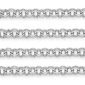 Aluminium Schmuckzubeh&ouml;r Doppelgliederkette Silver