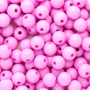 6 mm Acrylperlen Shiny Pink