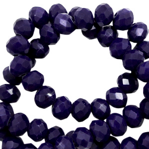 Top Glas Facett Perlen 4x3 mm rondellen Princess blue-pearl shine coating