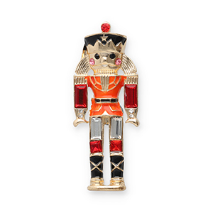 Broschen Nussknacker Gold-black-red