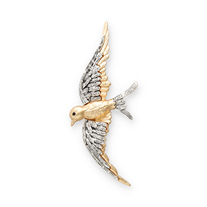 Statement Broschen Schwalbe Gold-silver-black