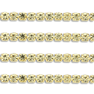 Strass Ketten aus Stainless Steel - Rostfreiem Stahl 4mm Gold-champagne