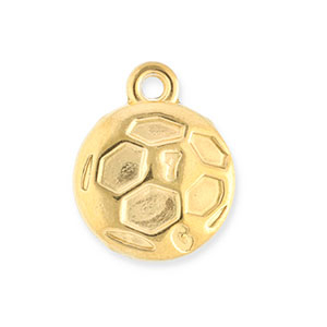Stainless Steel - Rostfrei Stahl Anh&auml;nger Fu&szlig;ball Gold
