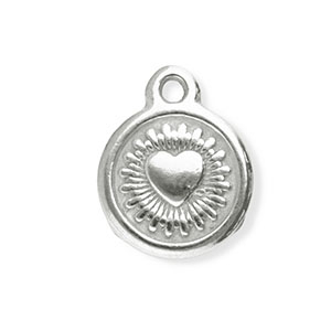 Stainless Steel - Rostfrei Stahl Anh&auml;nger Rund mit Herz Silver