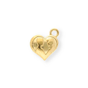 Stainless Steel - Rostfrei Stahl Anh&auml;nger Herz mit Silhouetten Gold
