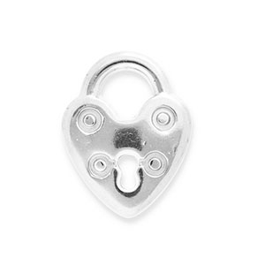 Stainless Steel - Rostfrei Stahl Anh&auml;nger Verschluss Herz Silver