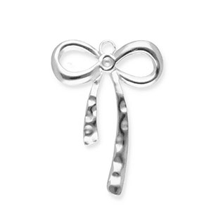 Stainless Steel - Rostfrei Stahl Anh&auml;nger Schleife Silver