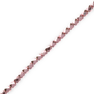 Glas Top Facett Perlen Metallic light pink