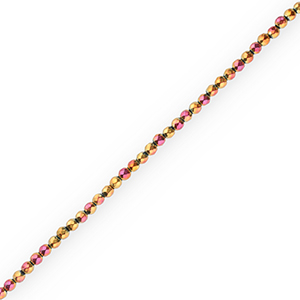 H&auml;matit Perlen Rund 4mm Facett Geschliffen Pink-yellow-AB coating