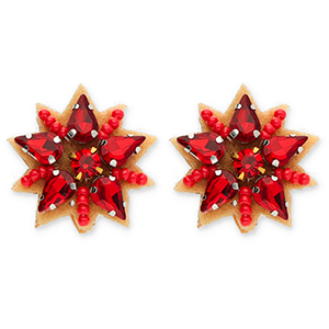 Trendy Ohrringe / Ohrstecker Stern Red-silver-brown