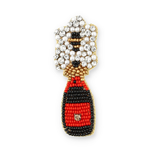 Broschen Flasche Champagne Black-red-gold-white