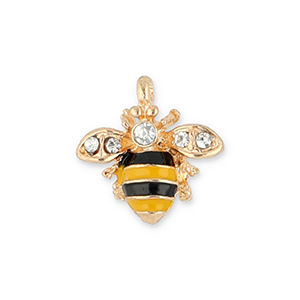Metall Anh&auml;nger Biene Gold-black-yellow-transparent