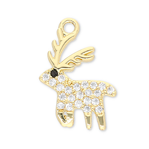 Brass TQ Metall Anh&auml;nger Rentier Gold-transparent