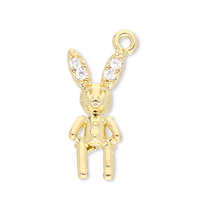 Brass TQ Metall Anh&auml;nger Kaninchen Gold-transparent