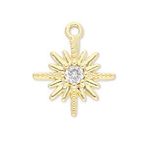 Brass TQ Metall Anh&auml;nger Stern Gold-transparent