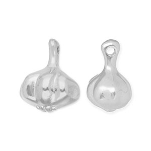 Metall Anh&auml;nger DQ Knoblauch Antik silber (Nickelfrei)