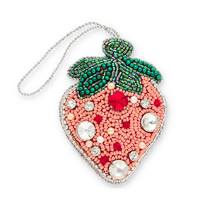Trendy-Anh&auml;nger Erdbeere Pink-green-silver