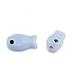 Keramik Perlen Fisch Light blue