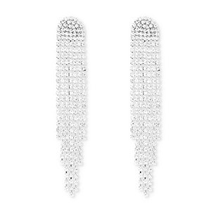 Eco-brass&reg; (nachaltiges Messing) Ohrringe / Ohrstecker mit Strass Silver-crystal