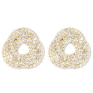 Eco-brass&reg; (nachaltiges Messing) Ohrringe / Ohrstecker mit Strass Gold-crystal