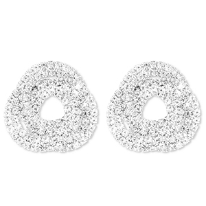 Eco-brass&reg; (nachaltiges Messing) Ohrringe / Ohrstecker mit Strass Silver-crystal