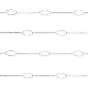 Stainless Steel - Rostfrei Stahl Schmuckzubeh&ouml;r Gliederkette Oval Silver