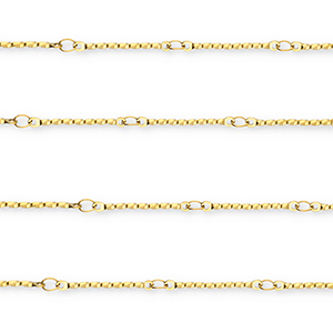 Stainless Steel - Rostfrei Stahl Schmuckzubeh&ouml;r Gliederkette L&auml;nglich Gold