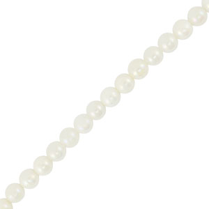 Muschel Perlen Rund Off white